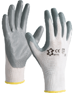 Sacobel Seamless Knitted Polyester Gloves with Nitrile Coating